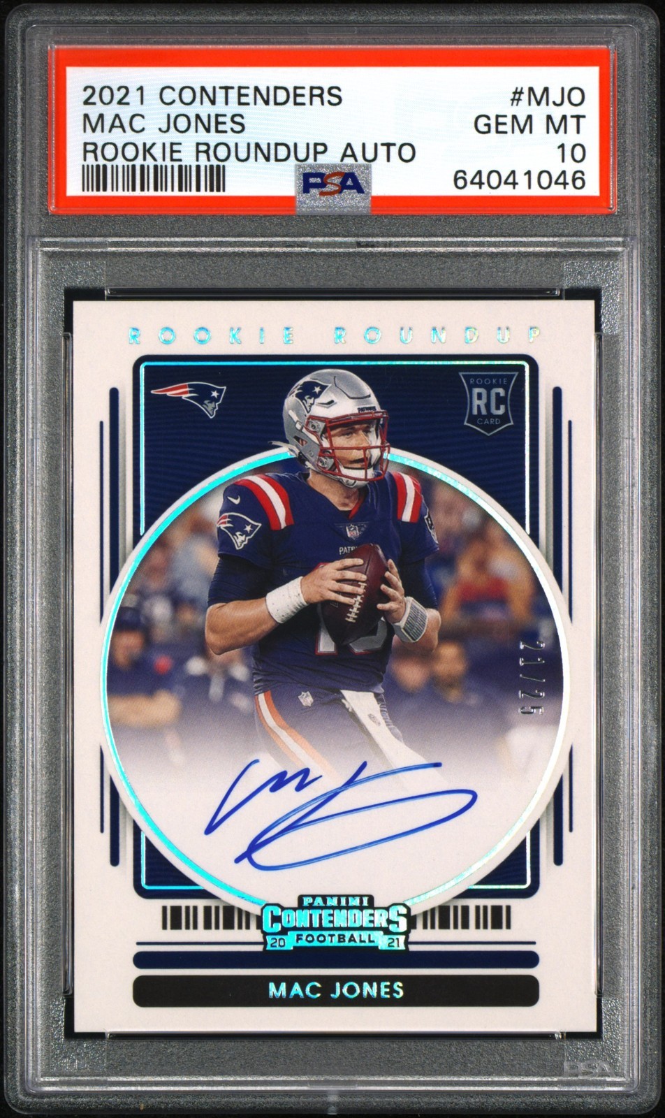 Mac Jones Panini Contenders Rookie Roundup Autographs #MJO Base