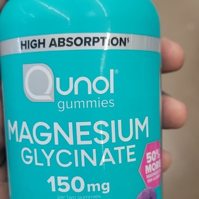Qunol Magnesium Glycinate 150mg Gummies Mixed Berry Gluten-Free Vegetarian