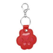 Pet Fur Storage Keychain, Leather Dog Fur Keepsake, Red 