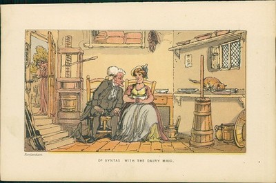 Lithographie : Dr. Syntax with the Dairy Maid. (Illustration zu ''Doctor Syntax's