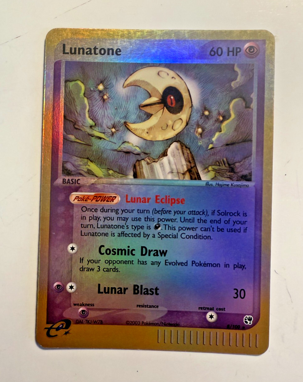 Lunatone Reverse Holo 8/100 Sandstorm 2003 e-Card LP+ Pokemon TCG