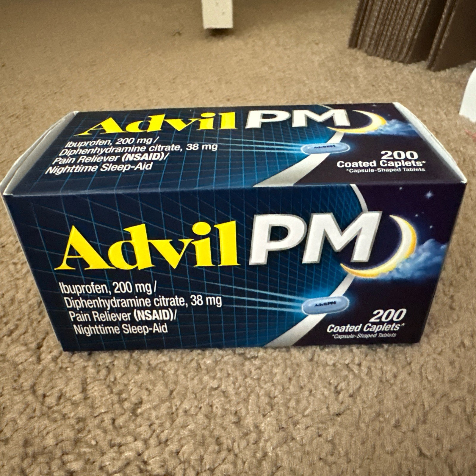 Advil PM Ibuprofen 200mg Pain Reliever Nighttime Sleep Aid 200 Coated ...