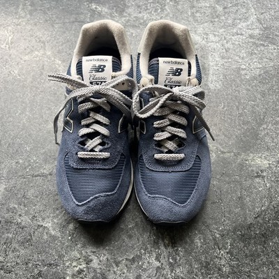 New Balance 574 Core Navy White W L574EVN Women Size 8 Leather