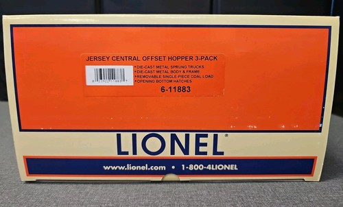 Lionel #11883 Jersey Central CNJ Die-Cast Offset Tolva de Carbón Tren 3 Coches Escala O | Condition: New