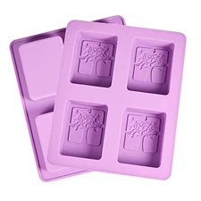 Flower Tree Silicone Soap Mold, 2 Pcs Tree of Life Resin Mold for DIY Soap Ma...