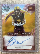 Koi Perich Auto 2025 Bowman University Best #BOA-KP Gold /50 Minnesota Oregon
