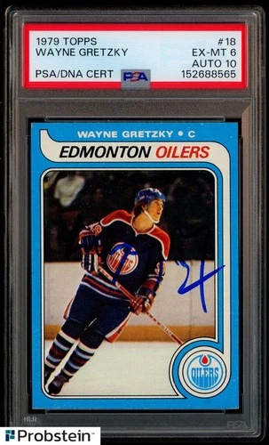 1979-80 Topps Hockey #18 Wayne Gretzky RC Rookie HOF PSA 6 PSA/DNA 10 AUTO