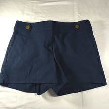 Loft the Riviera Women's Casual Cotton Chino Shorts Navy Blue, Pockets, Size 2