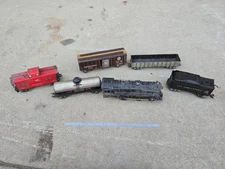 Vintage MARX O Gauge 19991 Steam Engines & Freight Car Toy Train Parts or repair