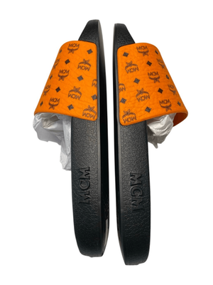 NIB MCM Mens US 10 Persimmon Orange Visetos Monogram Print  display picture 3