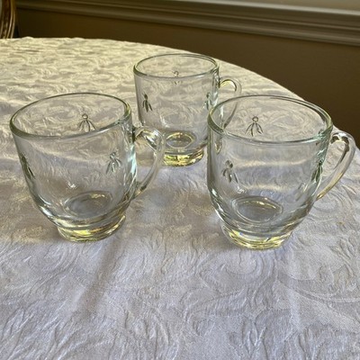 Set of 3 Paris Musées Bee Glass Coffee Tea Cups 4  Discontinued La Rochere