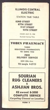 Illinois Central Electric RR 82nd-87th-91st-95th St Station Time Table 7/27 1958
