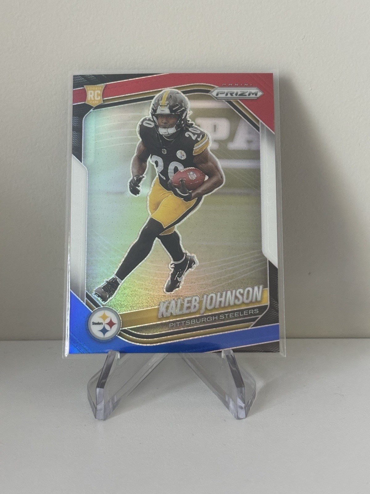 2025 Panini Prizm - Rookies Kaleb Johnson #375 Red White & Blue Prizm (RC)