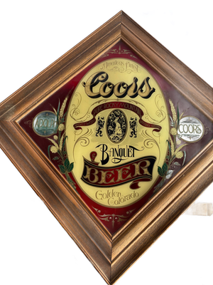 Coors Banquet Beer Golden Colorado Framed Mirror Sign Breweriana
