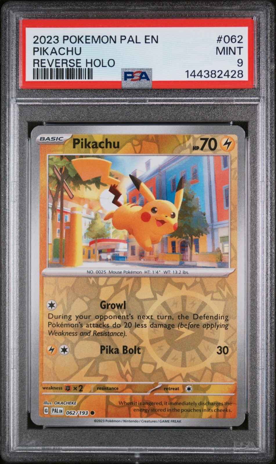 Pikachu Reverse Holo 062/193 Paldea Evolved PSA 9 Mint 2023
