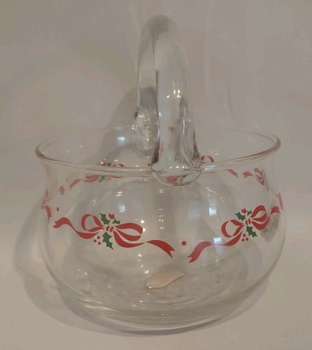 HIMARK Vintage Handmade Holiday Goose 5" Crystal Basket (Bowl) w/Handle "RARE" - Picture 2 of 18