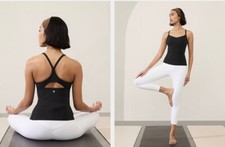 Athleta NWT Women's Vital Built-In Bra Tank Med Black