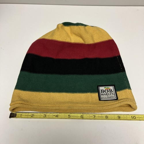 Bob Marley Billabong Red Yellow Black Green Y2k Beanie Large? - Picture 6 of 7