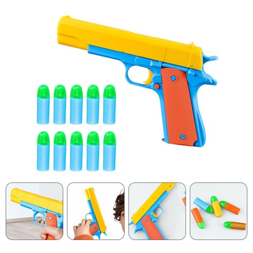 Kids Toy Gun Safe Shooter with Target Kids Safe Toy Gun 1911 Luminous Ammo - Picture 9 of 19