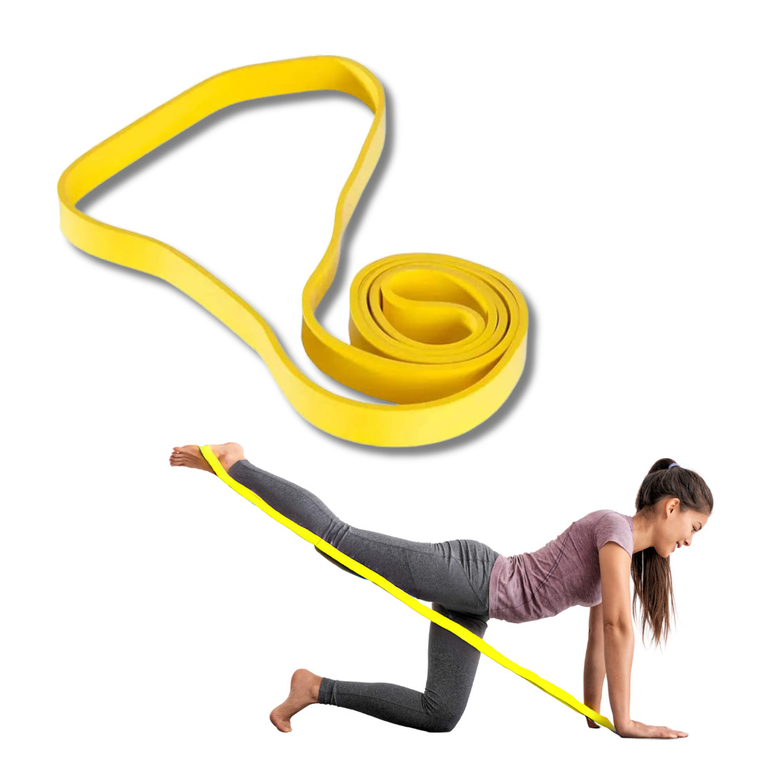 GIALLO BANDA ELASTICA FASCE BANDE FORZA FITNESS PALESTRA RESISTENZA ALLENAMENTO