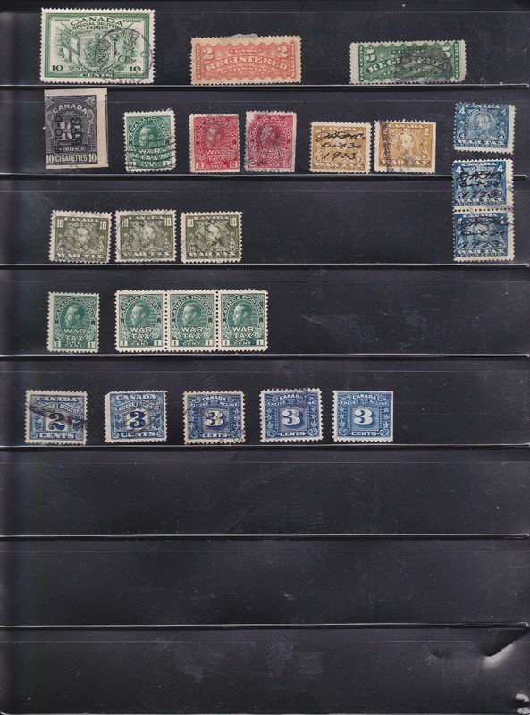 CANADA REVENUE 'BACK of BOOK' FISCAL WAR TAX  LAW STAMPS