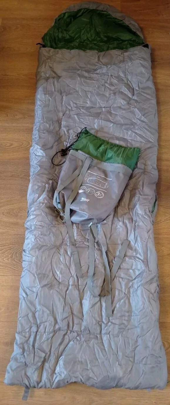 Crivit Sleeping Bag Camping 2.2m Meters Long Green & Grey