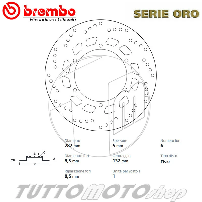 Disco Freno Anteriore YAMAHA T-MAX 500 2001 2002 2003 / TMAX Brembo Fisso - Immagine 2 di 4