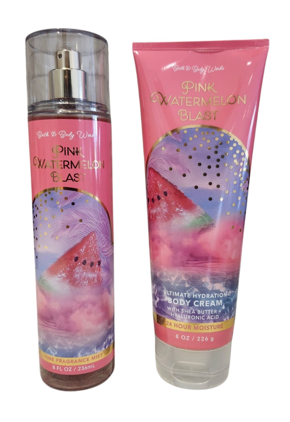 Bath & Body Works Pink Watermelon Blast 8 oz Body Cream & Mist Duo