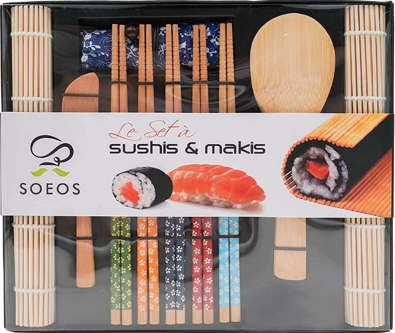 Sushi Bamboo Making Kit, 2 Rolling Mats, 5 Pair Chopsticks, Paddle, and Spreader
Opens in a new wind