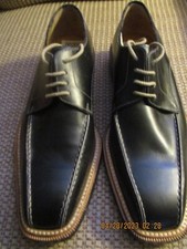 New Antonio Maurizi Mens Black Leather Dress Shoes (Size 40)  SALE