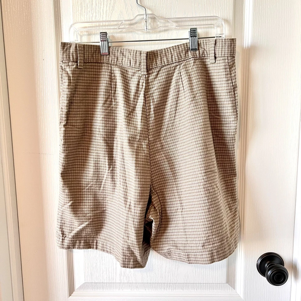Pantalones Cortos Vintage RIDERS CASUALS Algodón Cuadros Tiro Alto Mamá—Talla. 14 Foto 2 de 4