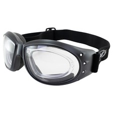 Global Vision Eliminator RX Padded Motorcycle Riding Goggles ANSI Black Frame