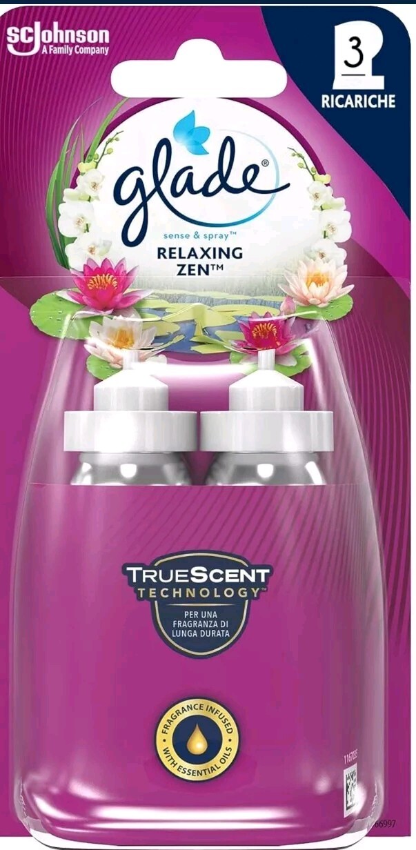 Profumatore Glade Sense & Spray Relaxing Zen - Ricariche 3x2 18ml