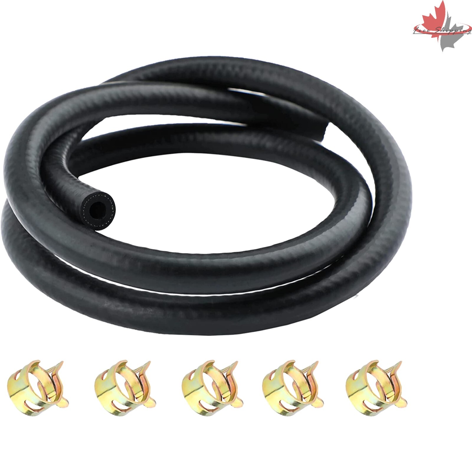 Durable Fuel Line Set 5Pcs Hose Clamp LeakProof 1/4 Inch ID 1m