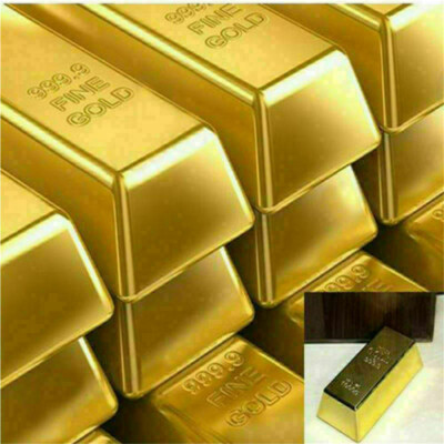 Goldbarren Türstopper 1kg - Briefbeschwerer Dekoration | 16,5x7,5x4,5cm Vergoldet