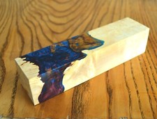 Maple BURL Resin Hybrid Wood Block Turning Blank Scales Knife Handle G153