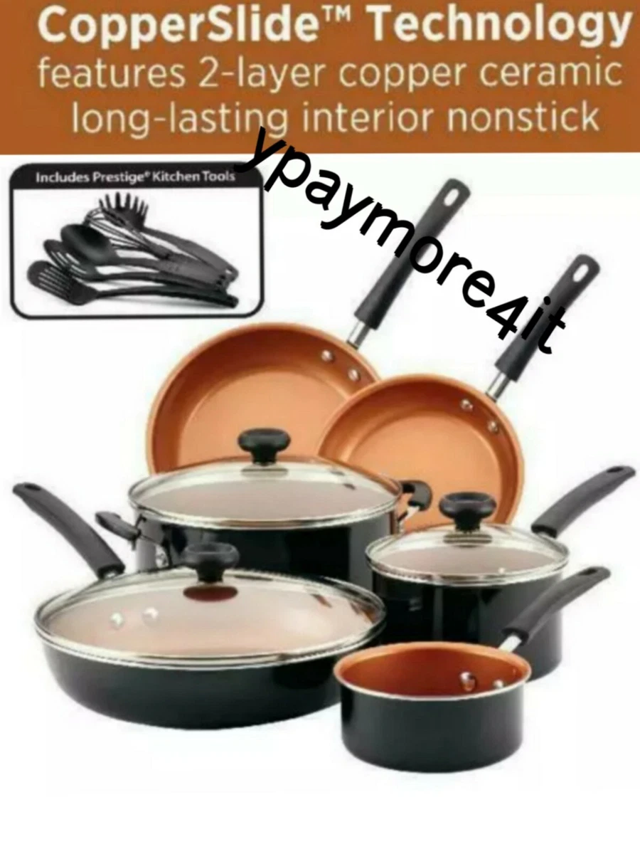 Farberware 14-Piece Easy Clean Pro Ceramic Nonstick Cookware Set, Black