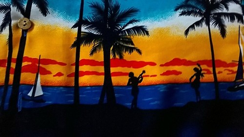 "Kennington LTD California" Blue Polyester S/S Hawaiian Shirt size M - Picture 7 of 11