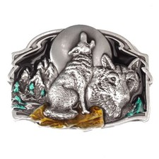 Howling Wolf Belt Buckle Western Cowboy Native American WLF-04 
