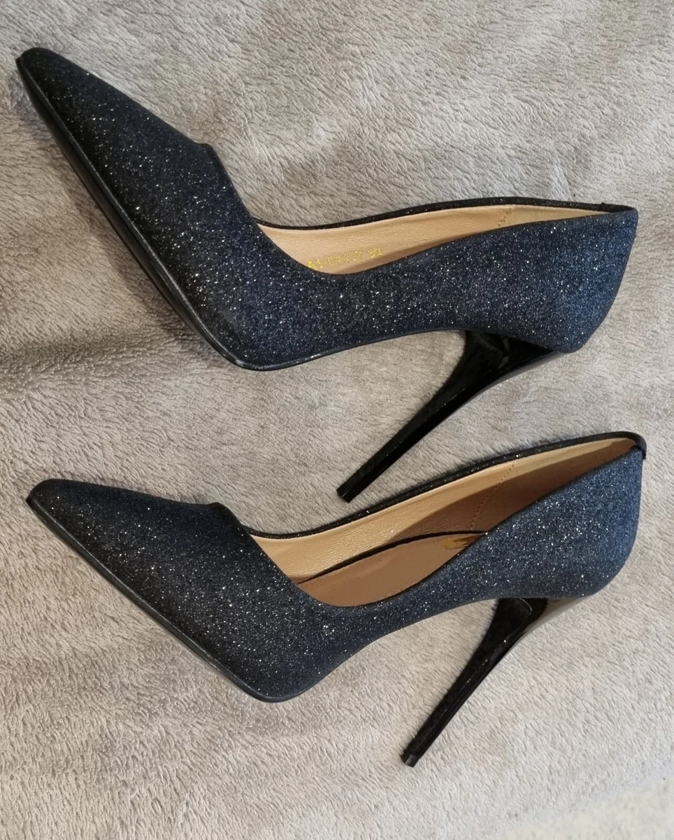 Bellucci Black sparkle high heel Court Shoes Brand NEW no Tags SIZE 4