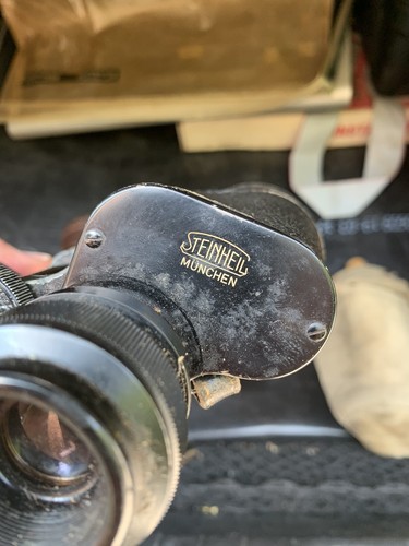steinhill munchen Vintage Old binoculars 7x50 with case Antique And Useable - Picture 2 of 8