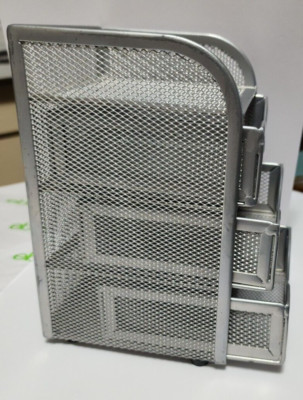 Vintage Unit of Three Sliding Small Heavy Metal Mesh Drawers 8'' High  x 5'' x 5''