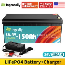 36V 150Ah LiFePO4 Lithium Battery 200A BMS for Golf Cart Trolling Motor Charger