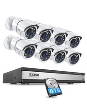 ZOSI 16 Channel 4K NVR Night Vision PoE IP 5MP Security Camera System 4TB HDD