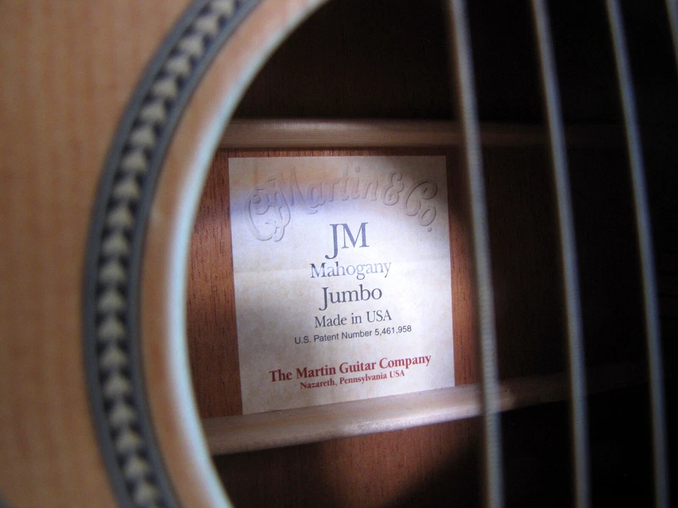 GUITARRA ACÚSTICA MARTIN JM JUMBO CAOBA TRASERA HECHA EN ESTADOS UNIDOS CON ESTUCHE RÍGIDO Foto 3 de 4