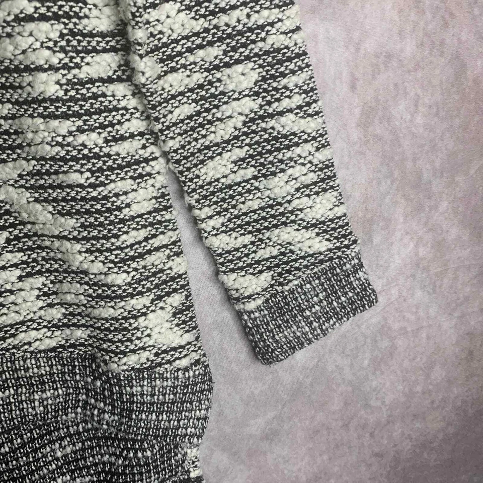 Suéter Monrow Mujer Talla XS Blanco Tejido Abierto Mangas Largas Alto-Bajo Pullover Foto 4 de 4