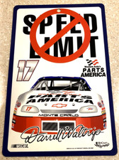 Nascar Darrell Waltrip Parts America Vintage Speed Limit Sign Nos