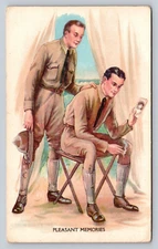 Antique Archie Gunn Postcard Army Soldiers Military Mail Girl Back Home Photo