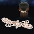 Pearl Bow Crystal Hair Clip Barrette Hairpin Clips Ponytail Hair Acccessor Girls