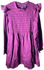 GAP Womens long sleeve ruffle purple dress, 36" long, size Large (L)